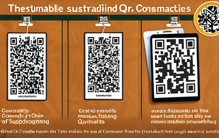 **

Prompt: Sustainable trade practices, showcasing transparent supply chain with QR code tracking from origin to consumer, ethical sourcing of raw materials, fair trade certified product highlight, environmentally friendly packaging. Focus on consumer trust and product authenticity.

**