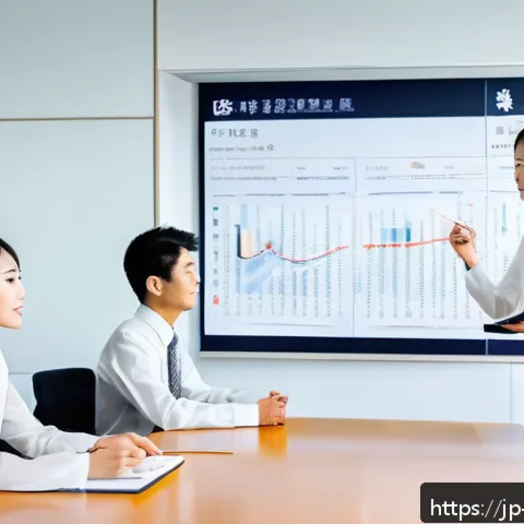 무역 자격증 후 실무 적용법 - A modern Japanese office scene depicting a diverse group of professionals engaged in precise communi...